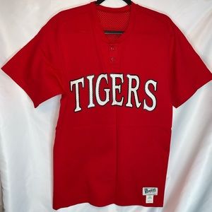 Vintage College TIGERS Baseball Mesh Red Jersey